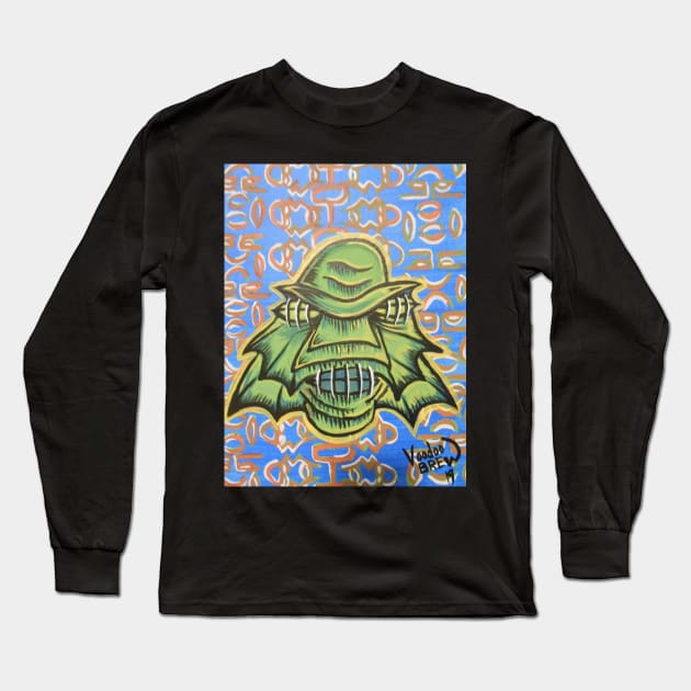 creature shrunken head Long Sleeve T-Shirt by Voodoobrew